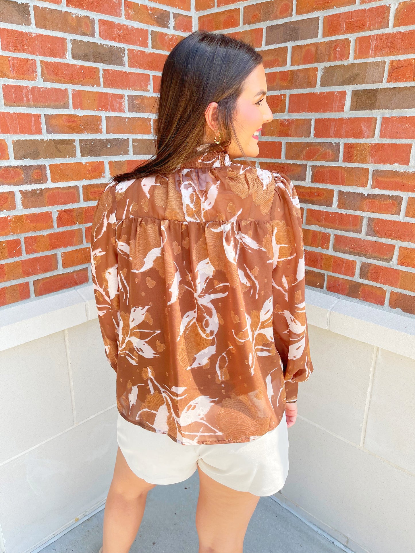 Long Sleeve Printed Blouse