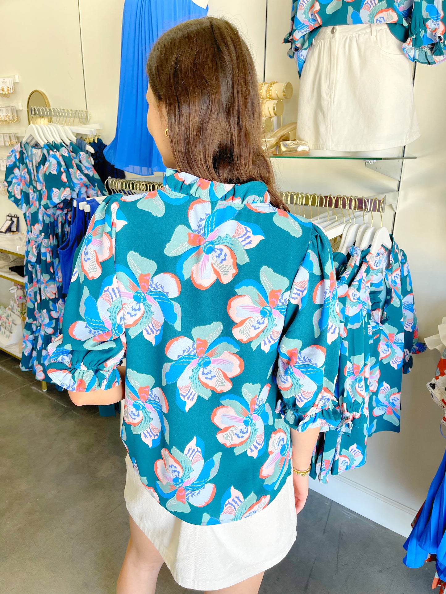 Julie Floral 3/4 Sleeve Top