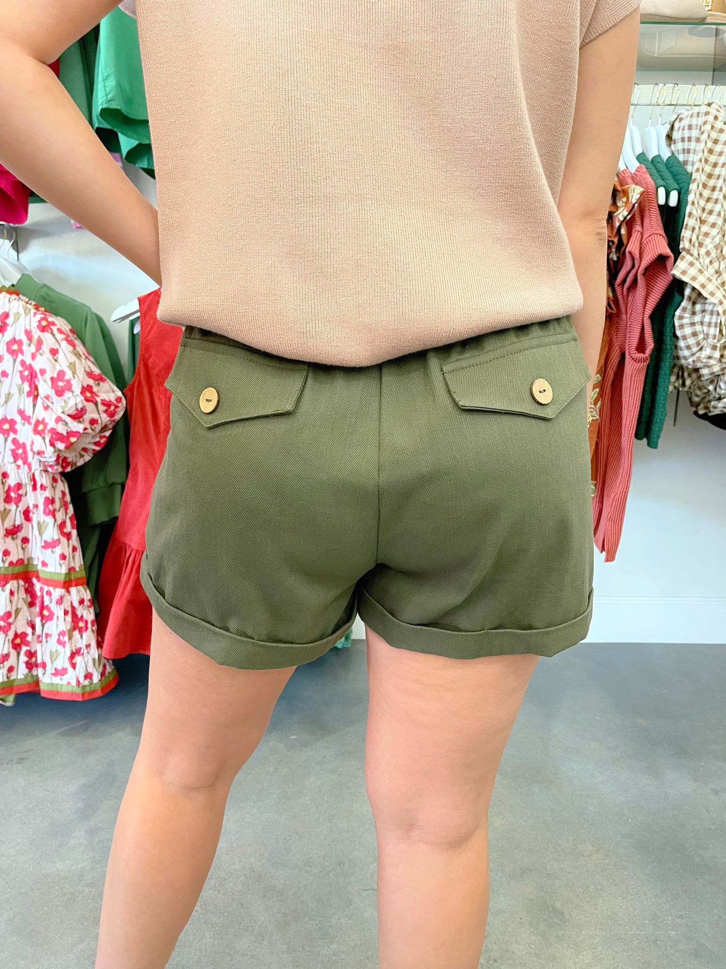 High Waisted Pintuck Shorts