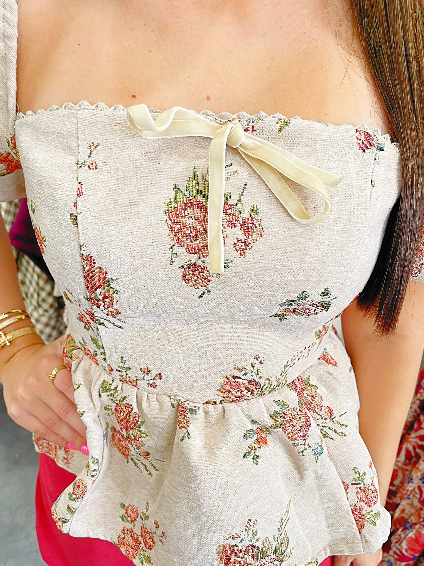 Floral Jacquard Blouse