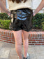 Pleated Faux Leather Shorts