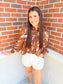 Suede Front Pleat Shorts