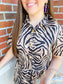 Short Sleeve Tiger Print Dress