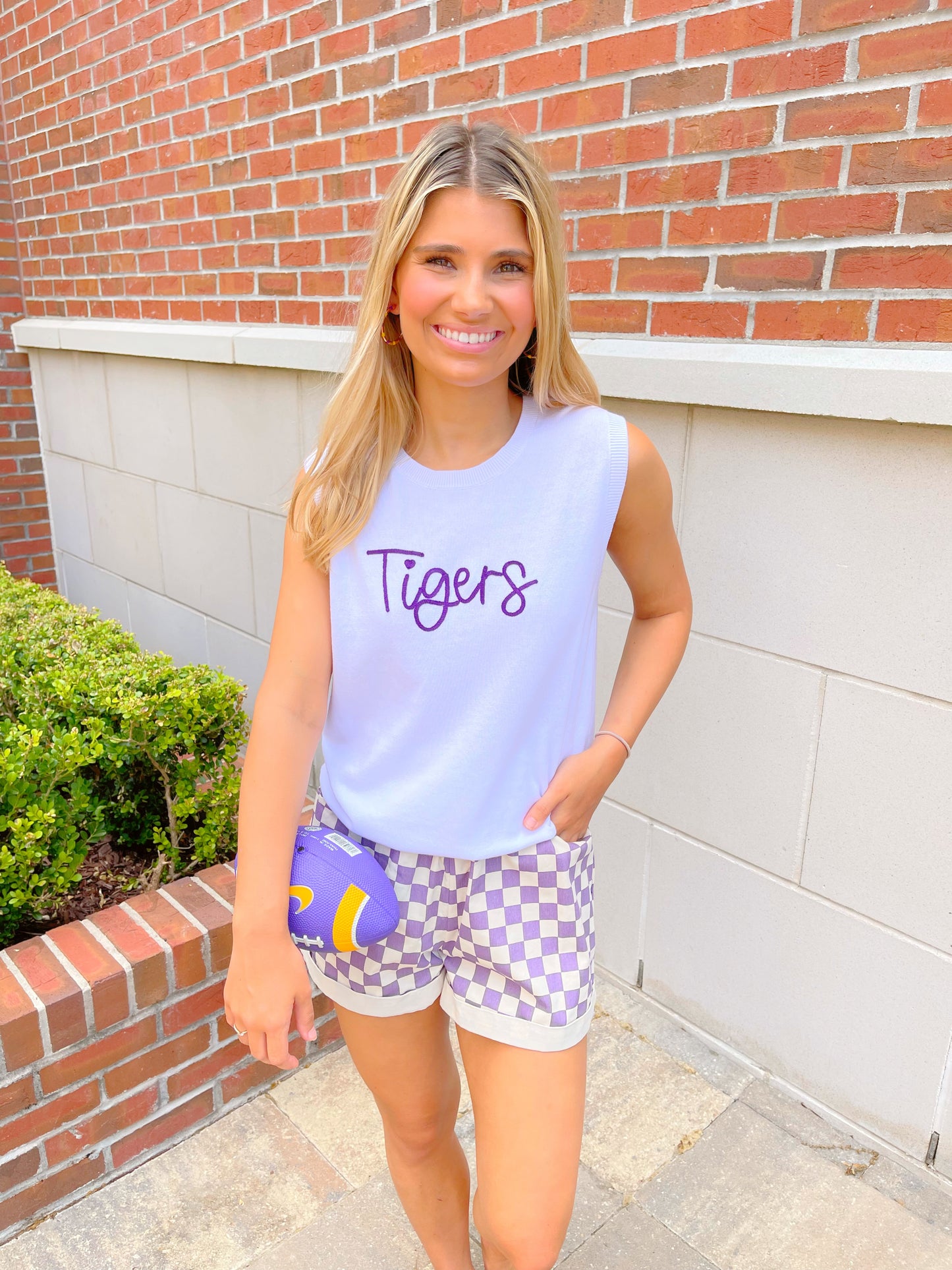 Tigers Script Sleeveless Sweater