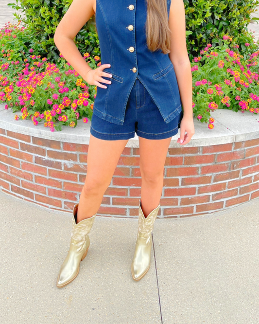 Denim Paperbag Shorts