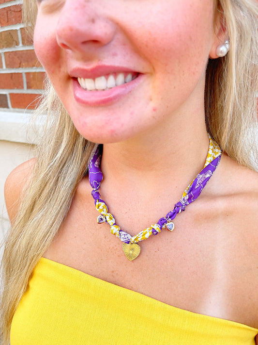 Three Charm Gameday Scarf Necklace