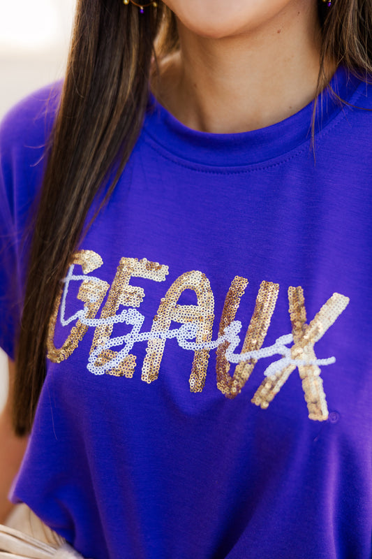Geaux Tigers Sequin Tee