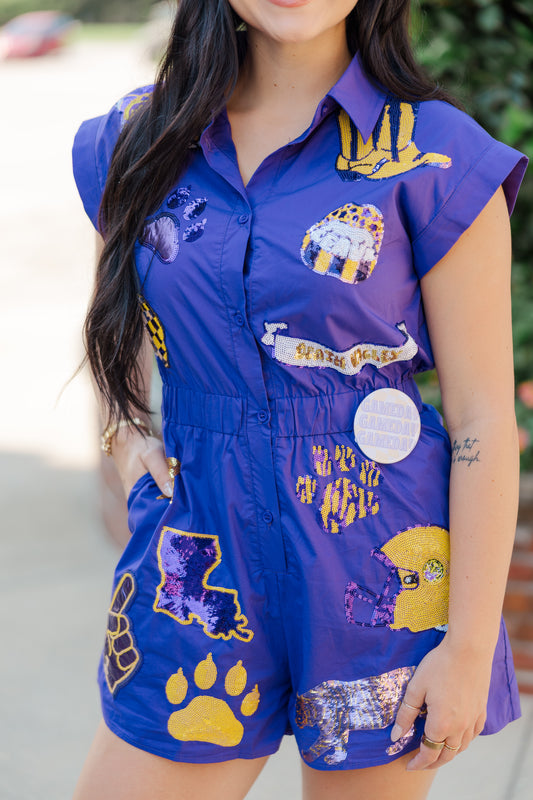 Louisiana Gameday Sequin Romper