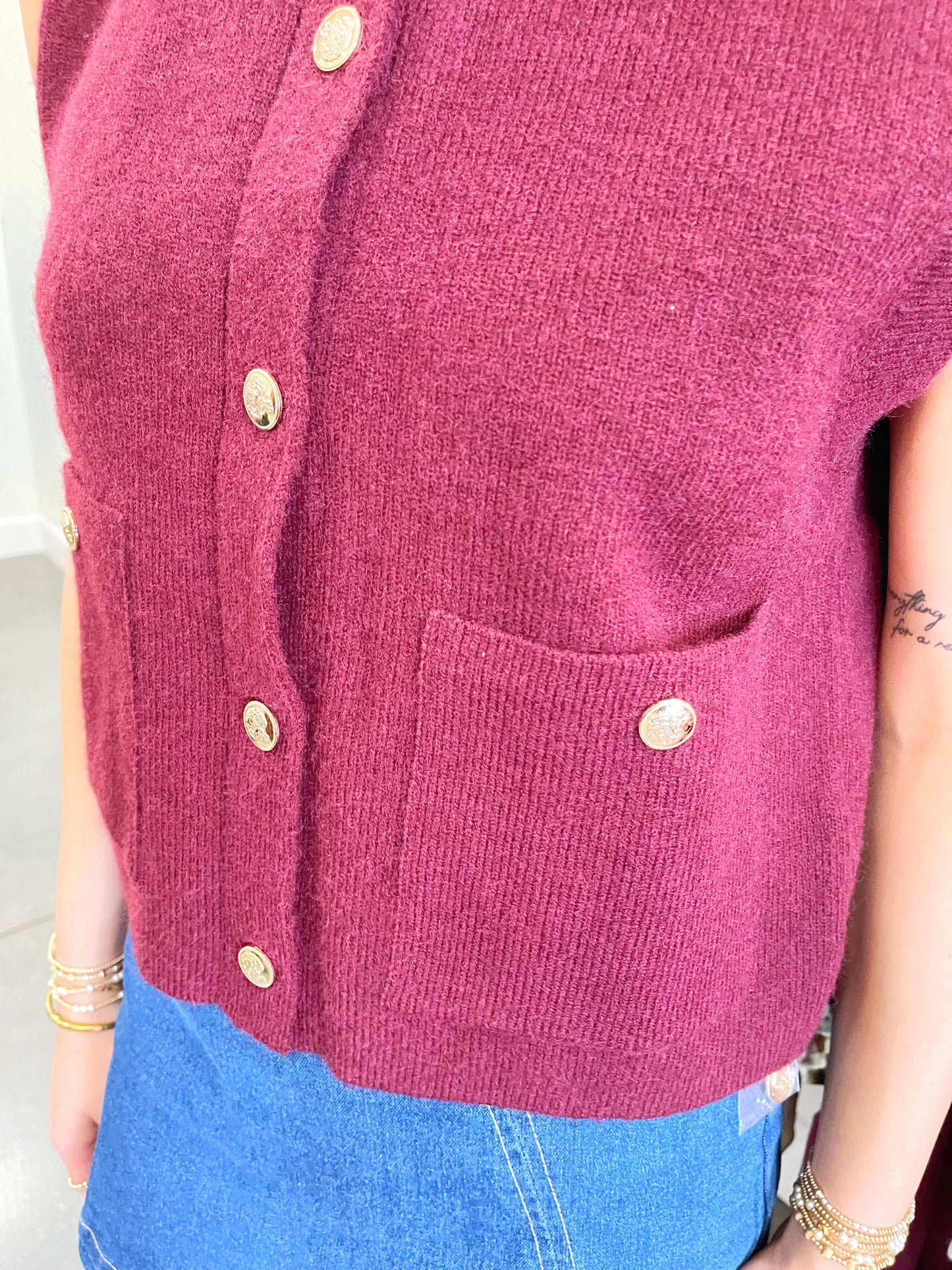 Sleeveless Knit Sweater Vest