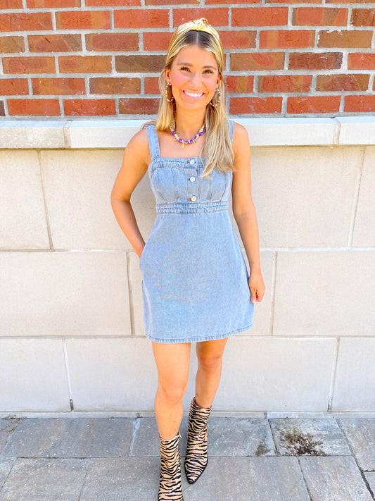 Sleeveless Denim Dress