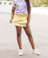 Metallic Faux Leather Skort