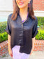 Shimmer Metallic Button Down Top