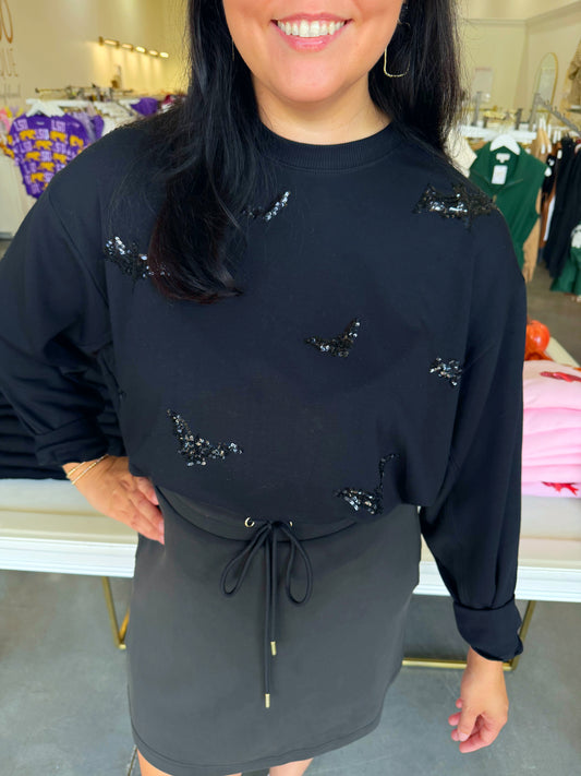 Sarah Bats Sequin Sweatshirt