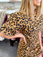 Ruched Leopard Dress