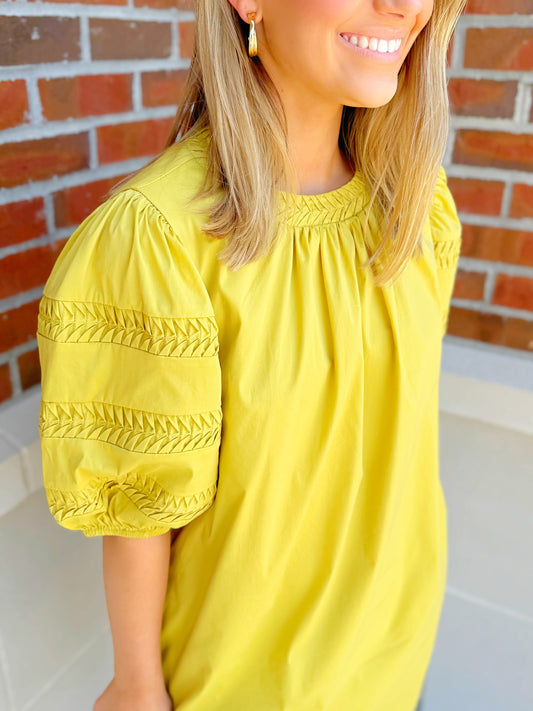 Detailed Puff Sleeve Dress