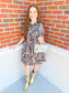 Short Sleeve Tiger Print Dress