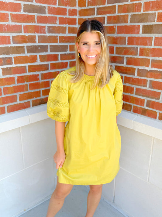 Detailed Puff Sleeve Dress