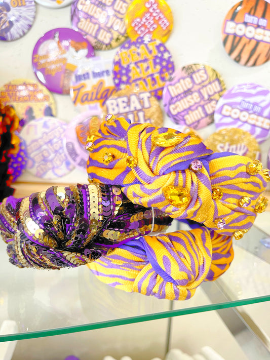 Purple & Gold Sequin Headband