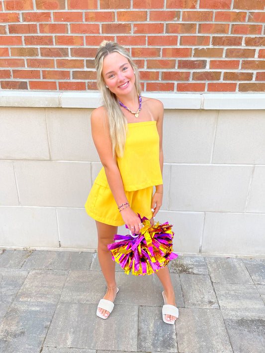 Strapless Top & Shorts Set