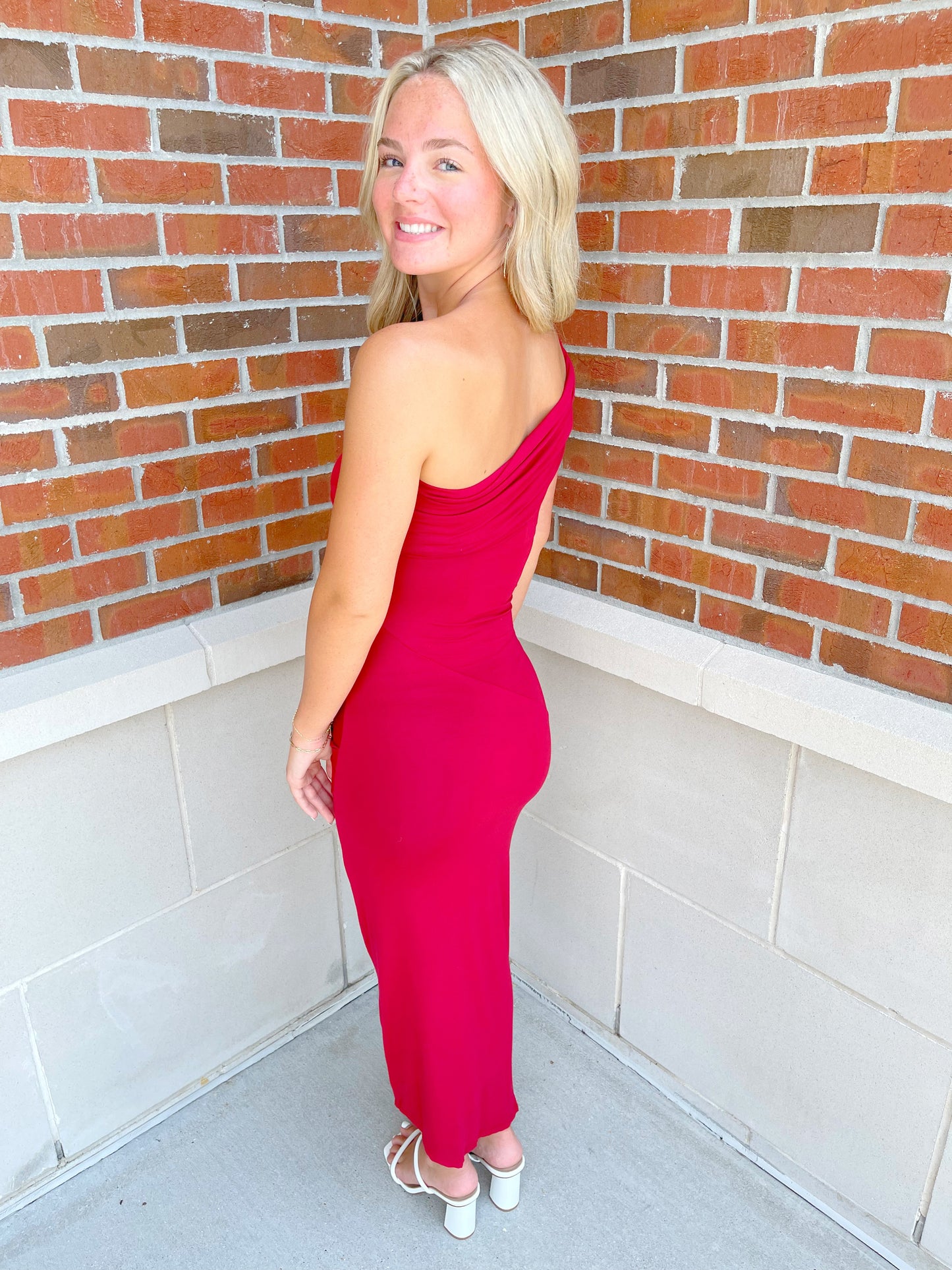 One Shoulder Maxi Dress