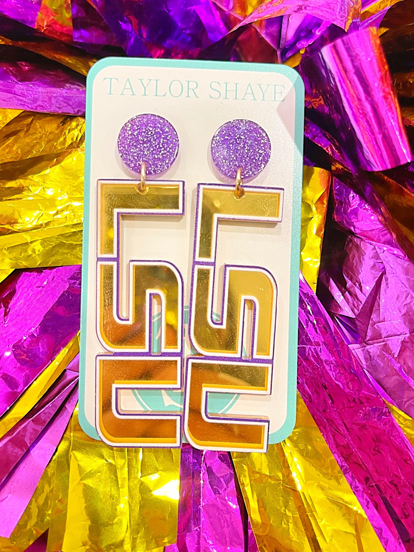 LSU Acrylic Earrings