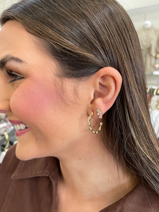 Evan Rhinestone Hoop Earrings