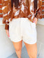 Suede Front Pleat Shorts
