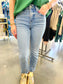 High Rise Crop Straight Jeans with Tummy Control
