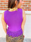 Knit Crop Top With Fringe