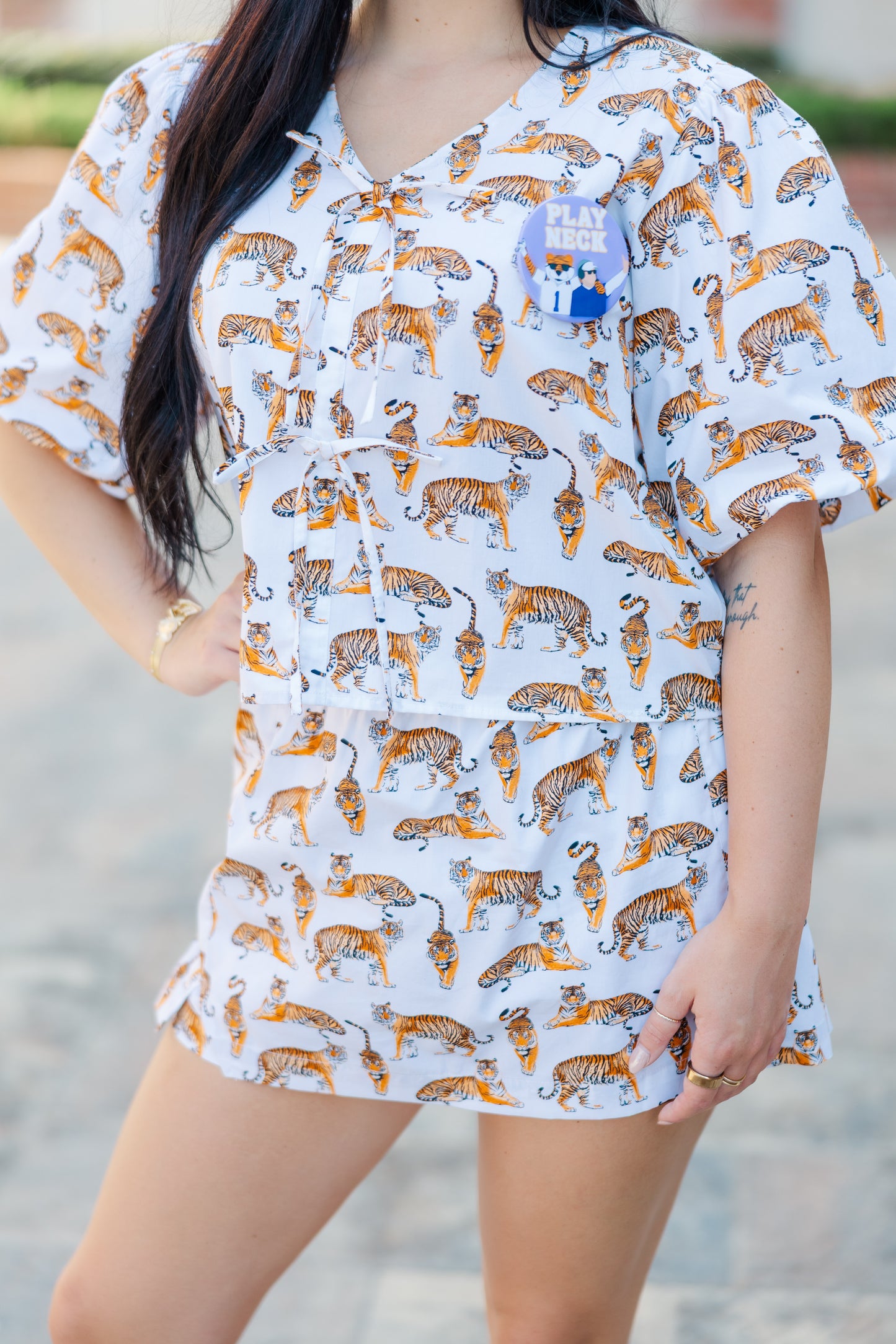 The Poplin Tiger Skort