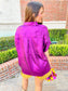 Shimmer Metallic Button Down Top