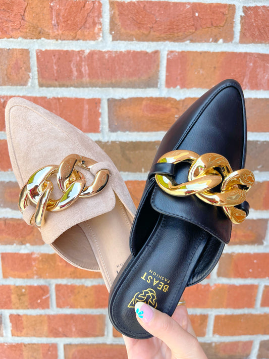 Gold Chain Mules