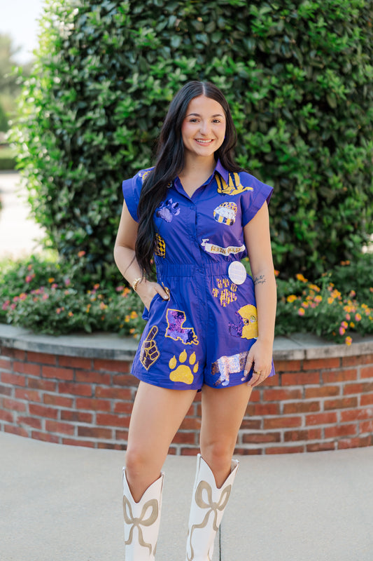 Louisiana Gameday Sequin Romper