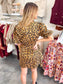 Ruched Leopard Dress