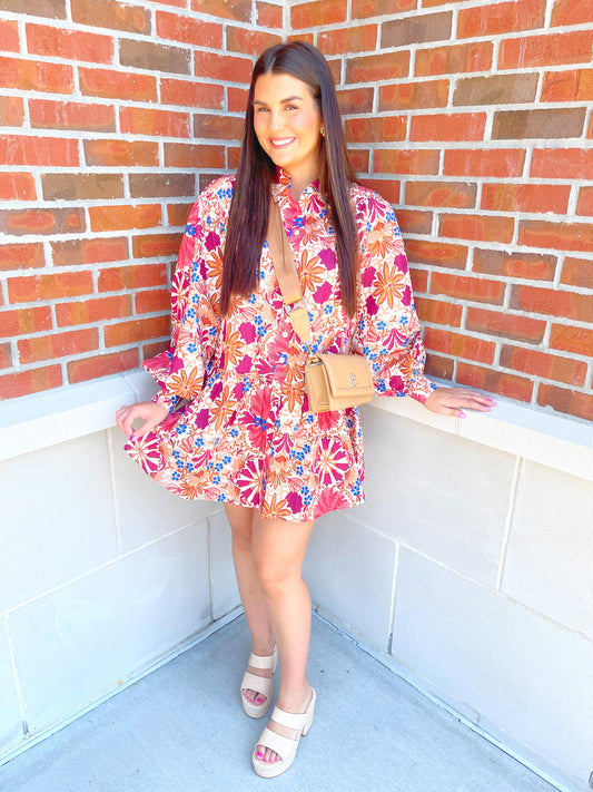 Floral Ruffle Hem Dress