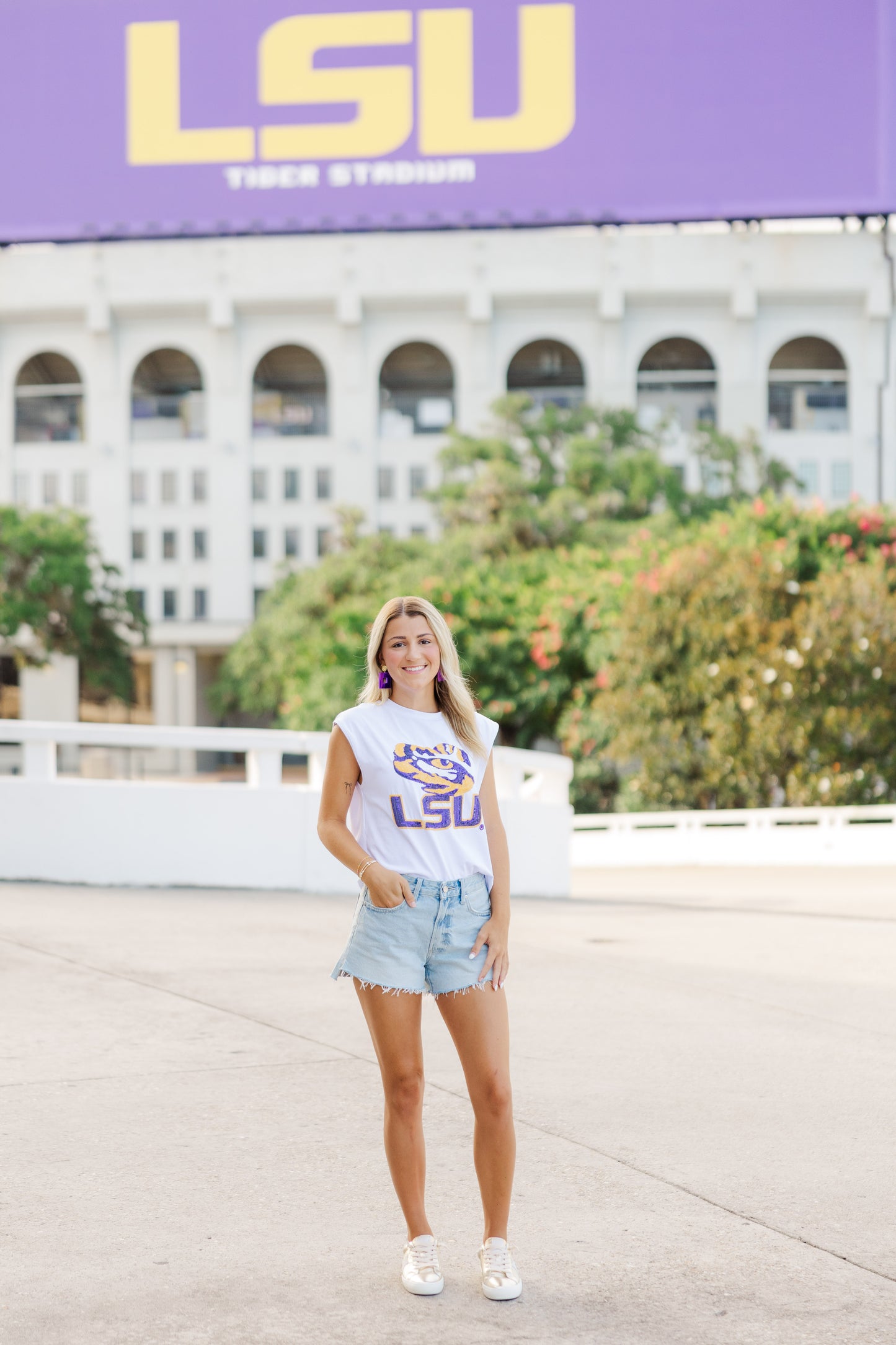 Sequin LSU Tiger Eye Tank