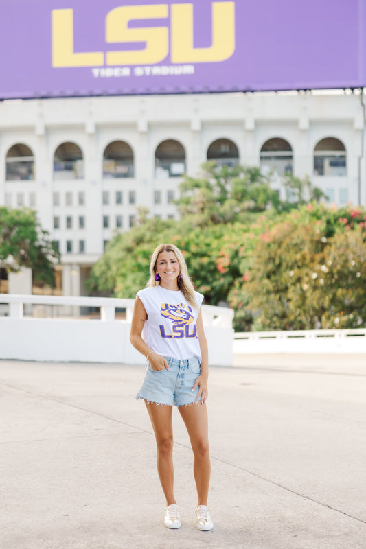Sequin LSU Tiger Eye Tank