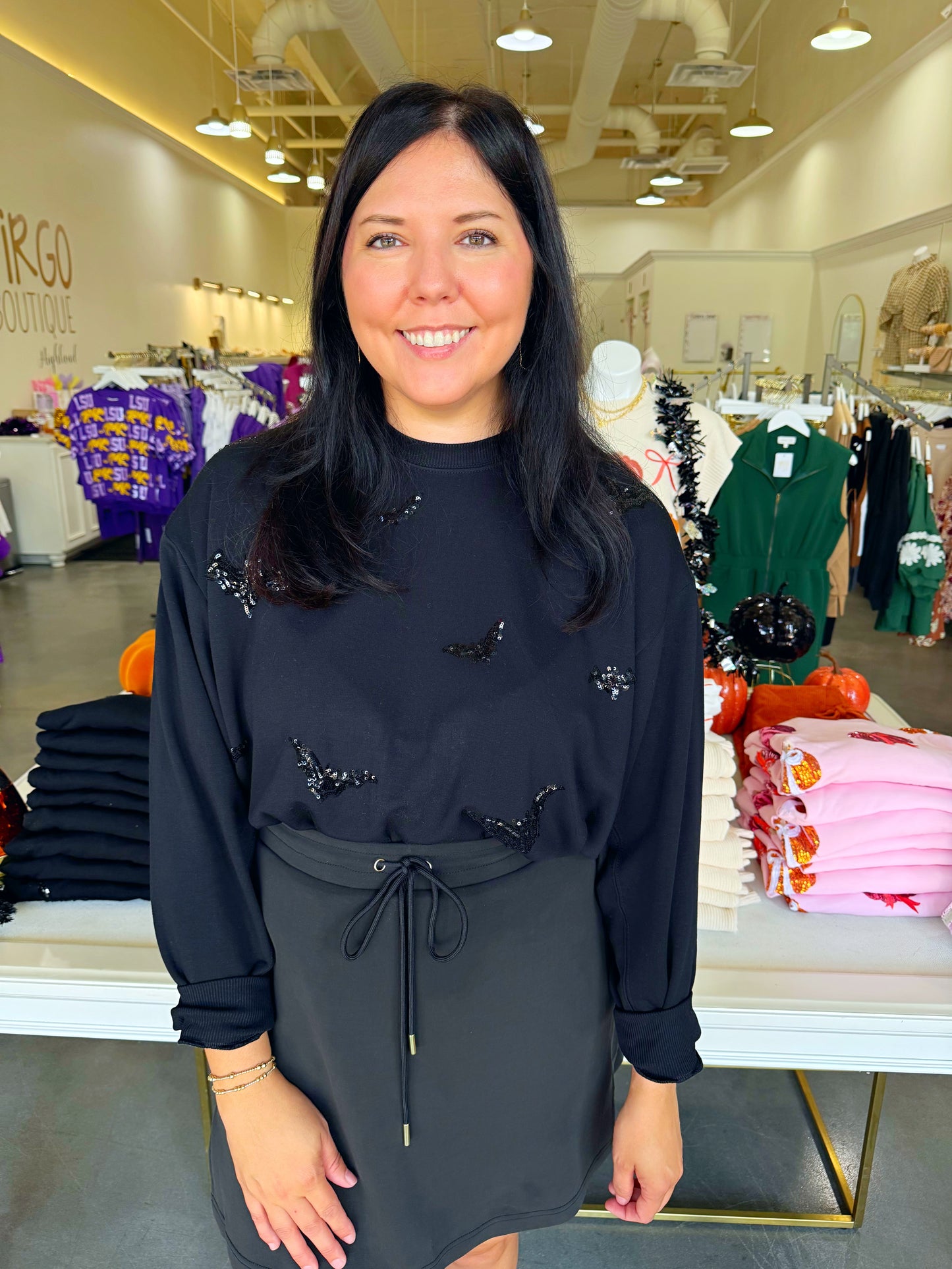 Sarah Bats Sequin Sweatshirt