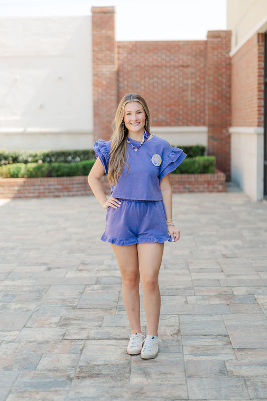 Ruffle Boxy Terry Top