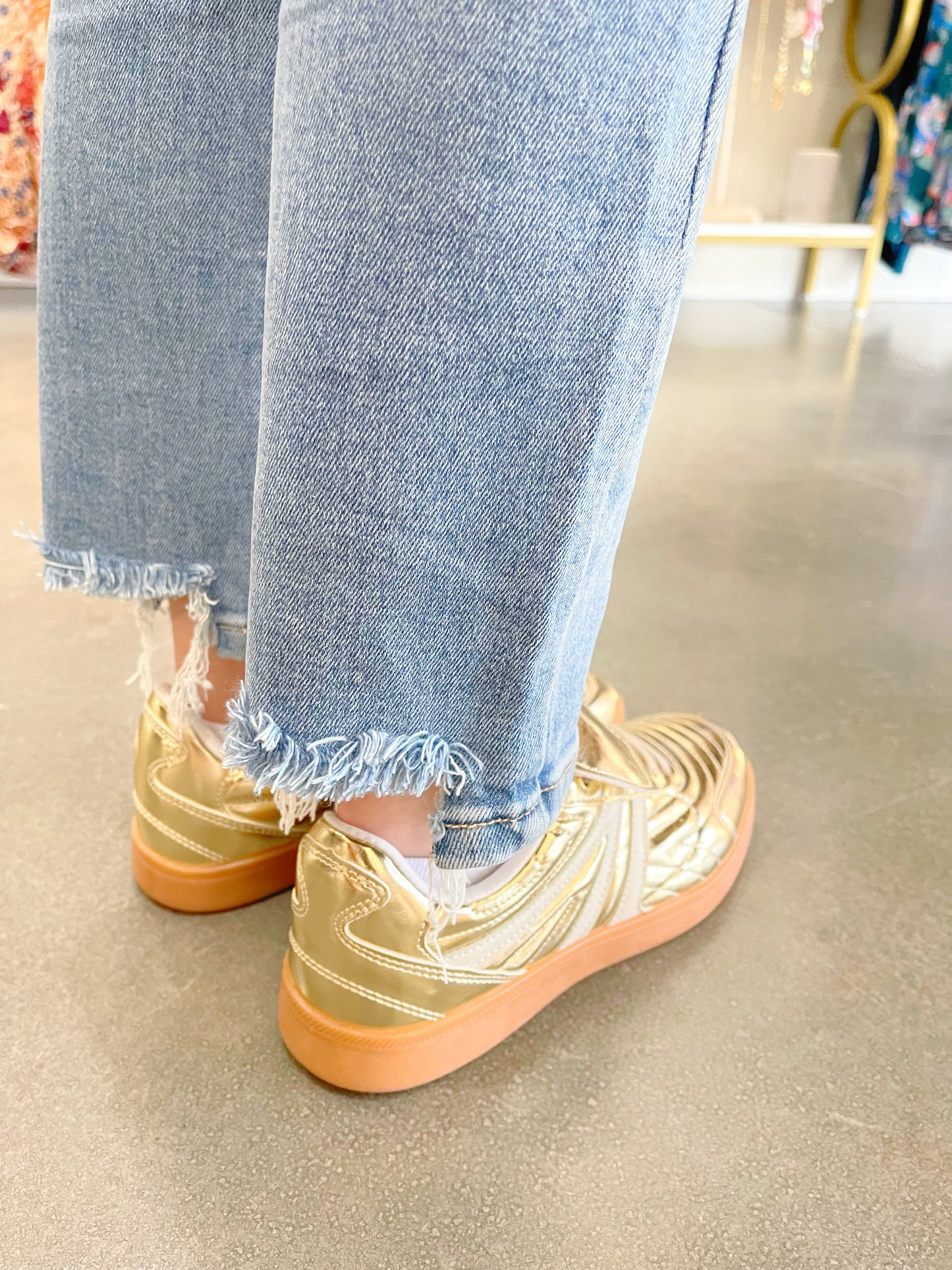 High Rise Crop Straight Jeans with Tummy Control