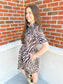 Short Sleeve Tiger Print Dress