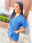 Wrap Front Denim Romper