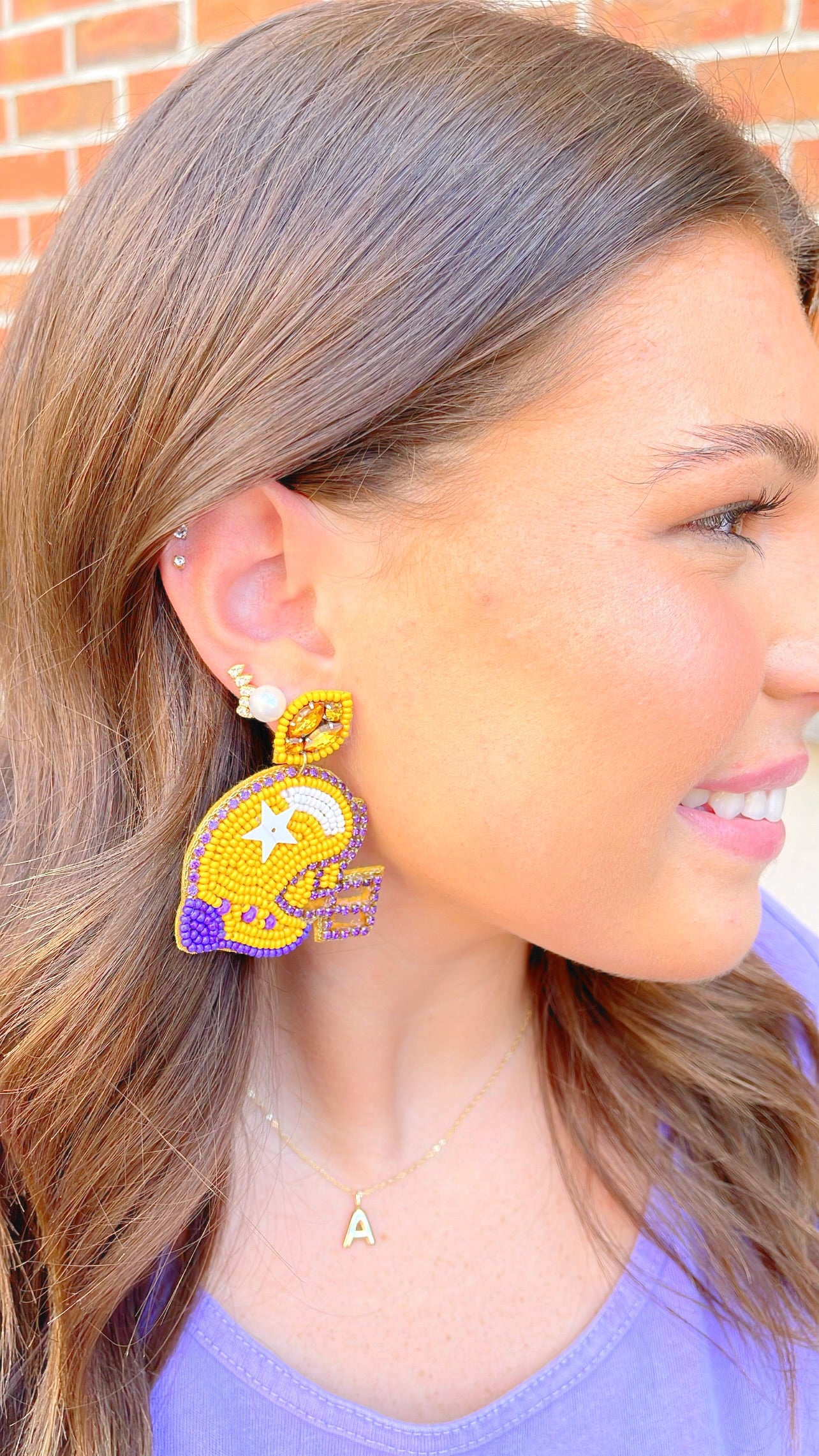 Beaded Helmet Earrings