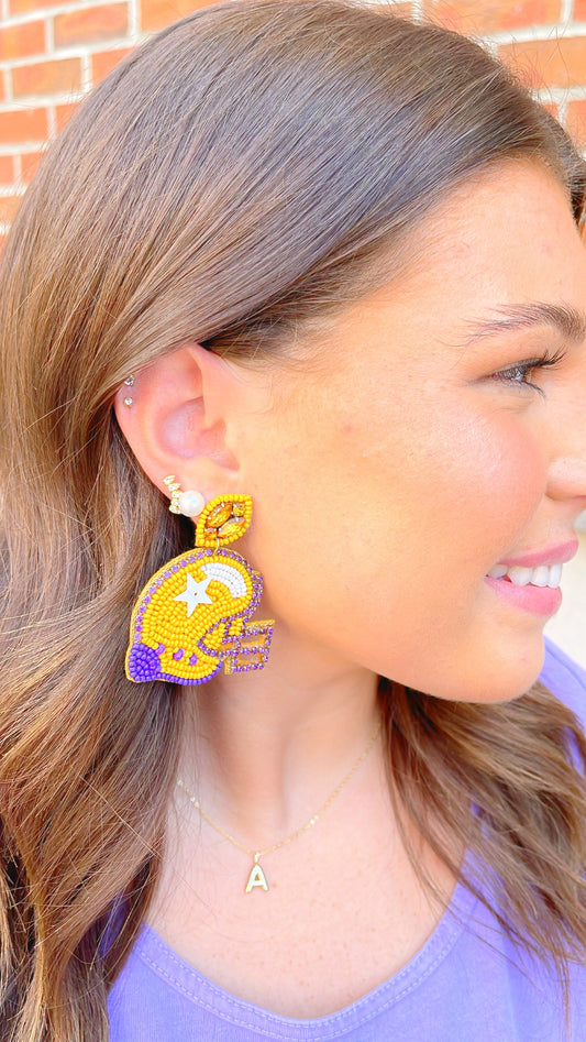 Beaded Helmet Earrings