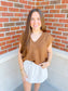 V-Neck Side Slit Sweater
