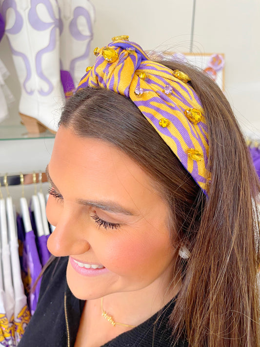 Tiger Stripe Rhinestone Headband