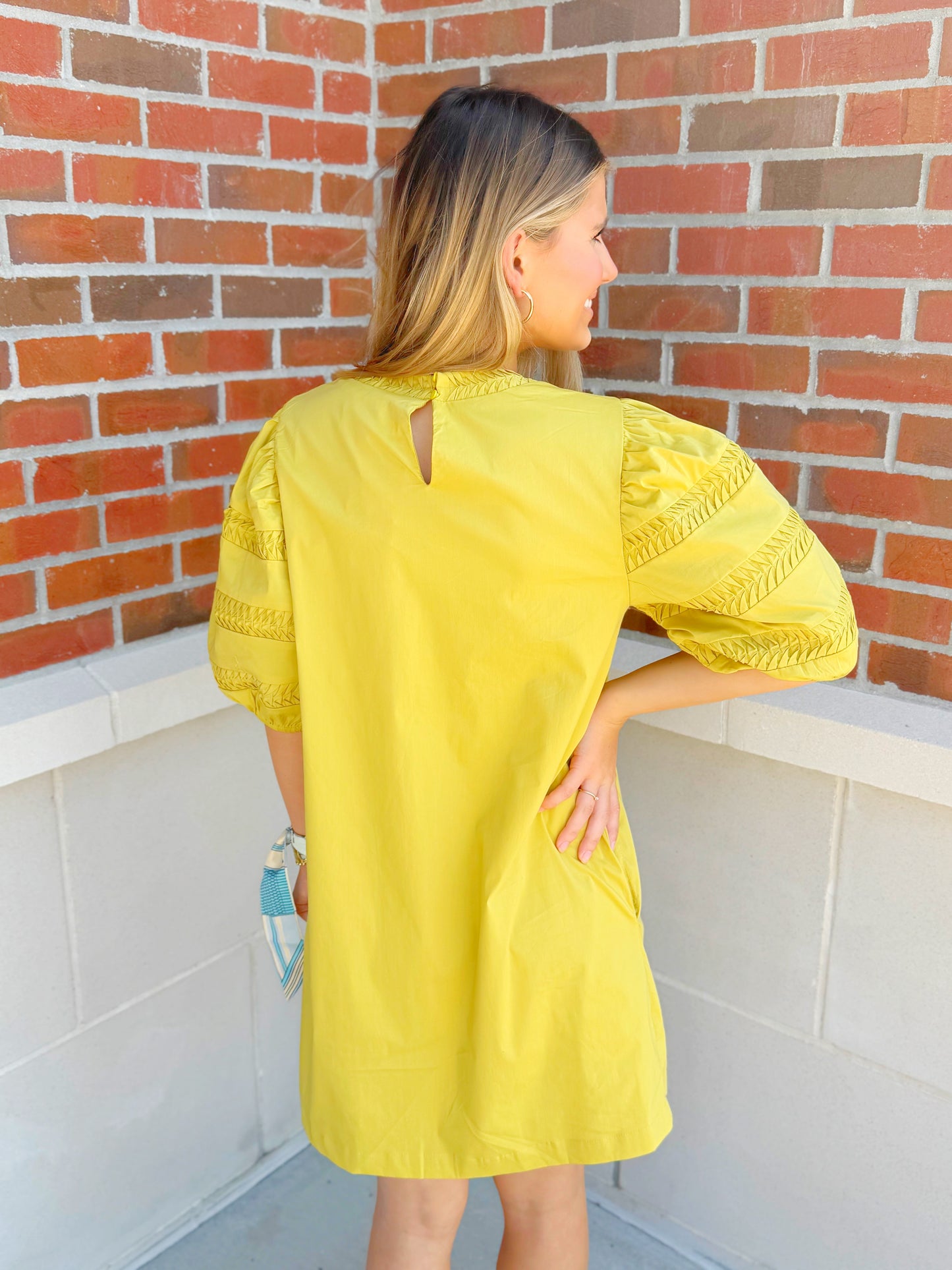 Detailed Puff Sleeve Dress
