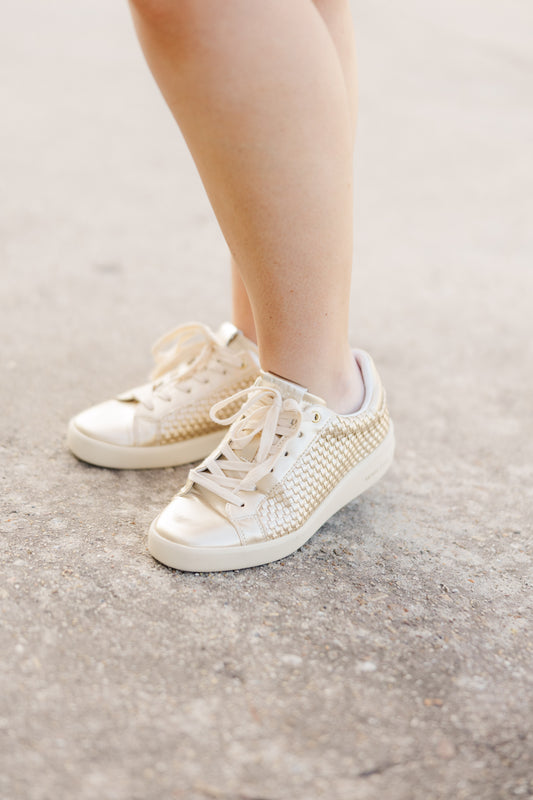 Woven Metallic Sneakers