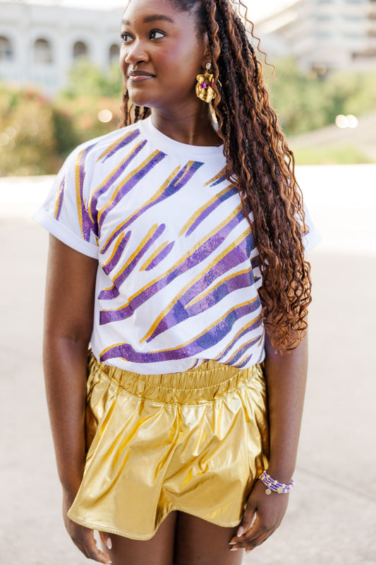 Sequin Tiger Stripes Tee
