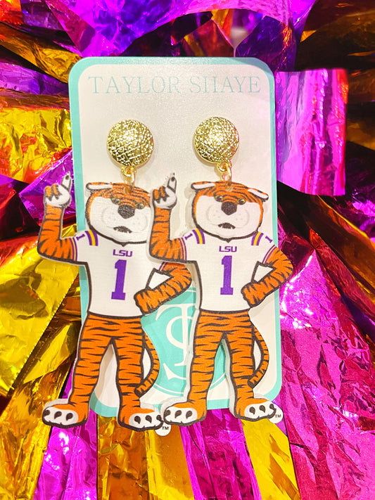 Mike the Tiger Acrylic Earrings